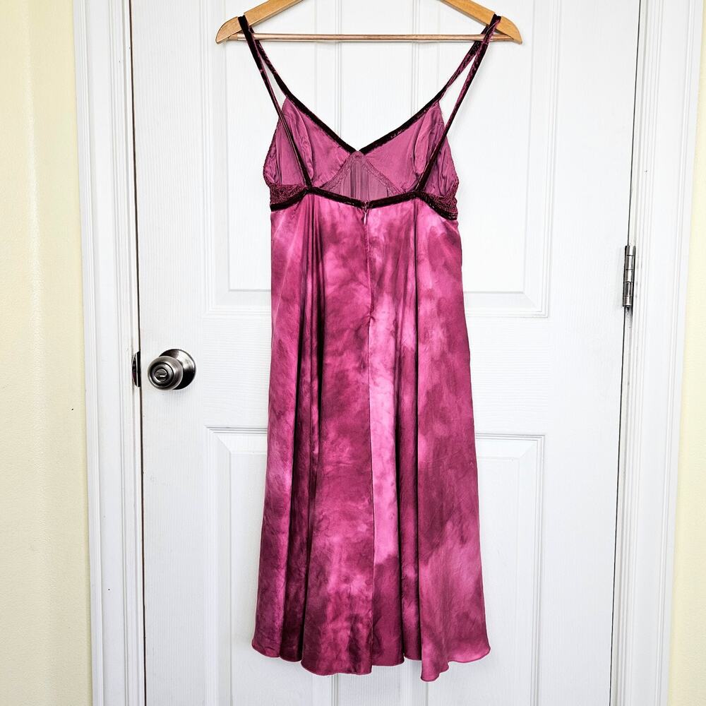 Vintage Silk Dress Womens XS Y2K Flowy Babydoll Velvet Boho Whimsygoth Witchy - Picture 3 of 10
